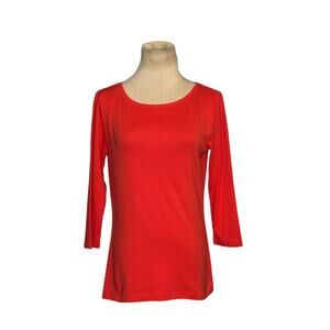 Talbots red Pima cotton 3/4 steel top size small